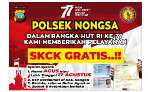 Sambut HUT RI, Polsek Nongsa Gratiskan Pengurusan SKCK Bagi Pemilik Nama Agus