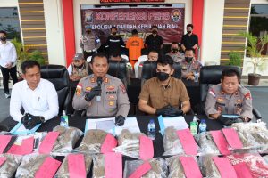 Polres Bintan Gagalkan Penyeludupan 16 Kg Narkoba Jenis Ganja dan Dimusnahkan Dengan Cara Dibakar