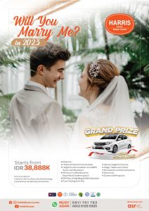HARRIS HOTEL BATAM CENTER MELUNCURKAN PAKET PERNIKAHAN “WILL YOU MARRY ME IN 2023” DENGAN UNDIAN GRAND PRIZE 1 UNIT HONDA BRIO