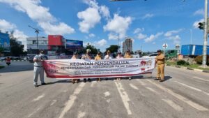 Jasa Raharja Kepri Ikut Hadir Sosialisasi dan Edukasi Tertib Pembayaran Pajak Kendaraan Bermotor Disimpang Gelael Batam