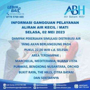 Pelanggan Air Batam Hilir Menginformasikan Terkait Simulasi Air