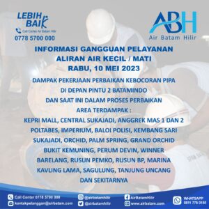 Pelanggan Air Batam Hilir,Pipa Air DCIP DN 800 Mm Didepan Pintu 2 Batamindo Bocor