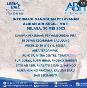 Pelaggan Air Batam Hilir Mengiformasikan Terkait Simulasi Air