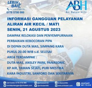 Pelanggan Air Batam Hilir,Menginformasikan Kebocoran Pipa DCIP DN 200mm Di Depan Duta Mas Dan Simpang Kara