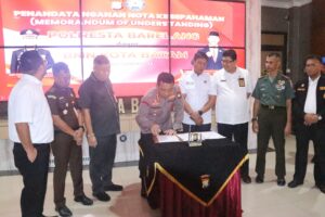 Penandatanganan MOU antara Polresta Barelang dan BNN Kota Batam Dalam Pencegahan dan Pemberantasan Penyalahgunaan serta Pemberantasan Peredaran Gelap Narkotika