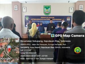 Dorong Terciptanya Stabilitas Keamanan, Danramil 02 Sekupang Hadiri Penyuluhan Kewaspadaan Dini Masyarakat