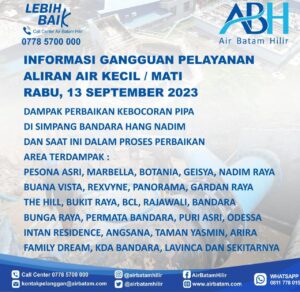 Pelanggan Air Batam Hilir,Menginformasikan Terjadi Kebocoran Pipa Dcip Dn 300mm Di Simpang Bandara