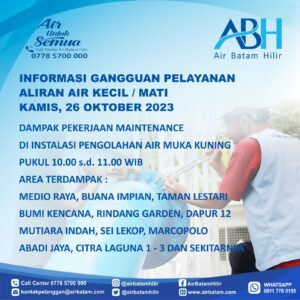 Pelanggan Air Batam Hilir Menginformasikan