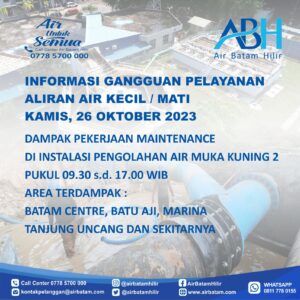 Info Pelanggan Air Batam Hilir,
