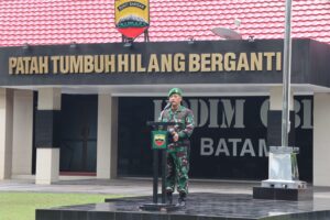 Dandim 0316 Batam Terima BKO Personel Yonif 136/TS Dalam Rangka Pam Pemilu TA 2024