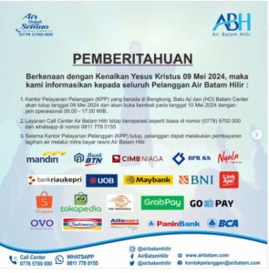 Umumkan Hari Libur Pelayanan, ABH: Bayar Air Melalui Mitra Resmi