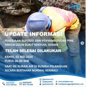 ABH Lakukan Relokasi dan Penyambungan Pipa di Tangki Ozon Bukit Senyum