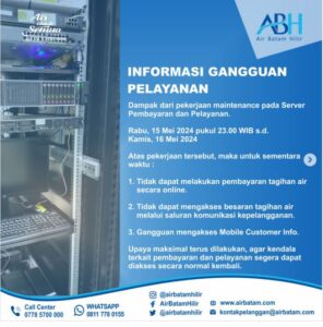ABH Informasikan Dampak dari Pekerjaan Penyempurnaan Server Pembayaran dan Pelayanan