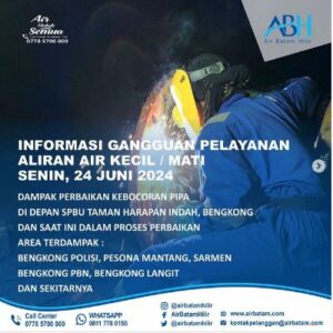 ABH Informasikan Kebocoran Pipa di Depan SPBU Taman Harapan Indah Bengkong