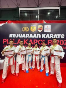 Enam Personil Polda Kepri Raih Prestasi di Kejurnas Karate Piala Kapolri Cup 2024