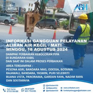 Perbaikan Kebocoran Pipa DN 400mm di Depan Modena Residence, Bundaran Kabil Masih Berlangsung