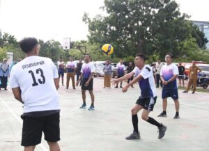 Tim Volleyball Putra Disbudpar Percundangi BPM PTSP di PORS Korpri HUT 53 Tingkat Kota Batam
