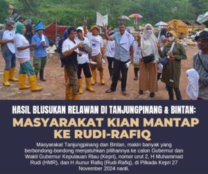 Hasil Blusukan Relawan di Tanjungpinang & Bintan: Masyarakat Kian Mantap ke Rudi-Rafiq