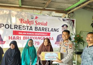 Polsek Sungai Beduk Gelar Bakti Sosial, Salurkan 50 Paket Sembako untuk Warga dalam Rangka Hari Bhayangkara ke-79