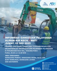 Informasi Pekerjaan Penyambungan Pipa di Perumahan Ricci Hill, Tanjung Piayu