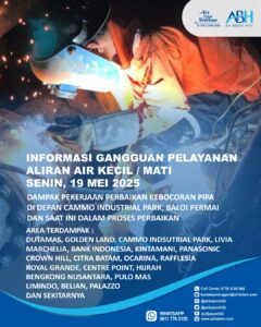 Gangguan Layanan Air Akibat Perbaikan Pipa DN 500mm di Baloi Permai