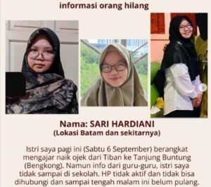 Misteri Hilangnya Guru SMPN 63 Batam Terungkap! Sari Hardiani Ditemukan Selamat di Tanjungpinang
