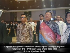 Wakapolresta Barelang Hadiri Pelantikan BPD HIPMI Kepri 2025–2028