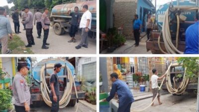 Polsek Batu Ampar Turun Tangan Kawal Distribusi Air Bersih Warga Tanjung Sengkuang Batam