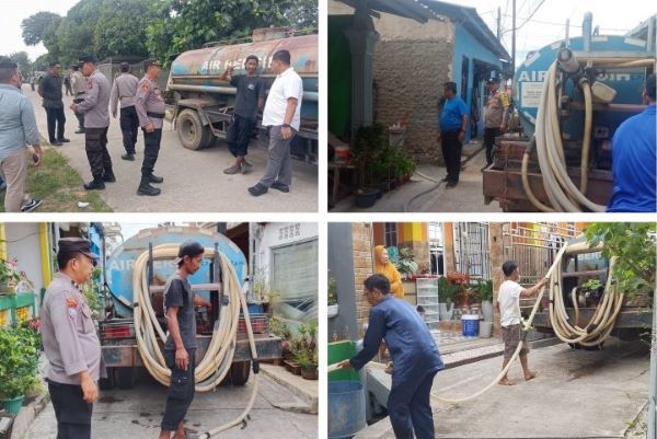 Polsek Batu Ampar Turun Tangan Kawal Distribusi Air Bersih Warga Tanjung Sengkuang Batam