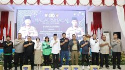 Halalbihalal Ojol dan Buruh di Polda Kepri, Amsakar–Li Claudia Isu UMK & Perlindungan Pekerja