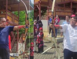 Rinaldi dan Syamsul Tunjukan Aksi Memanah di Launching Furusiyya Archery Club