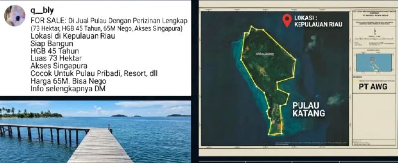 Viral! Pulau Katang di Lingga Dijual Rp65 Miliar, Pemprov Kepri Buka Suara Soal Legalitasnya