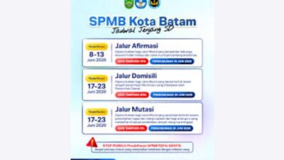 Disdik Kota Batam mulai membuka SPMB SD Negeri pada awal Juni 2026 (ist)