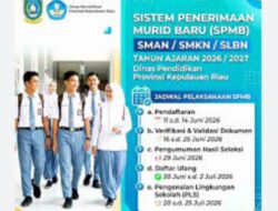 SPMB Kepri 2026 Resmi Dibuka! Hanya 18.228 Kursi SMA-SMK Negeri Tersedia, Orang Tua dan Siswa Wajib Cek Kuota