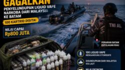 TNI AL Gagalkan Penyelundupan 100 Liquid Vape Narkoba dari Malaysia ke Batam, Nilainya Tembus Rp800 Juta