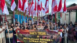 Sambut HUT ke-81 RI, Ditsamapta Polda Kepri Bagikan Ratusan Bendera dan Sembako di Kampung Tua Batu Merah