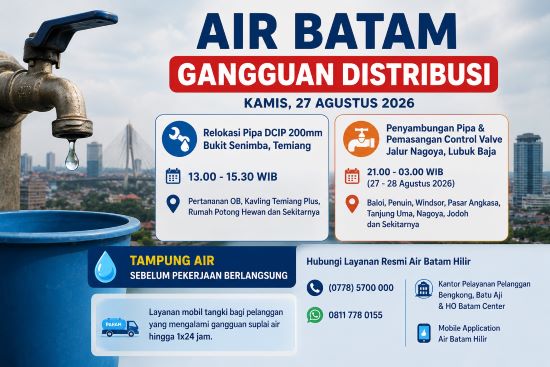 Krisis Air di Batam Belum Usai! Setelah Sejumlah Wilayah Mati Air, Gangguan Baru Mengancam Baloi hingga Nagoya