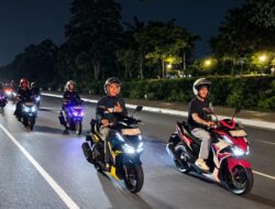 82 Bikers Honda Ramaikan Vario Evo Night Ride di Batam