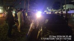 Polisi Respons Cepat, Kecelakaan Tunggal di Jalan Bunga Raya Ditangani
