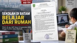 AQI Batam Tembus 154, Sekolah PAUD hingga SMP Resmi Belajar dari Rumah Mulai Hari Ini