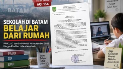 AQI Batam Tembus 154, Sekolah PAUD hingga SMP Resmi Belajar dari Rumah Mulai Hari Ini