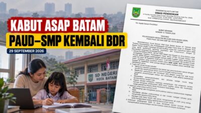 Kabut Asap Batam Makin Parah, PAUD hingga SMP Kembali Belajar dari Rumah Mulai Hari Ini