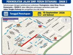 Ada Proyek Jalan, Ruas Tengku Sulung Batam Ditutup Mulai 10 September, Ini Pengalihan Lalu Lintasnya