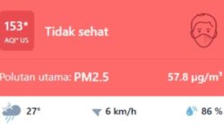 Kualitas Udara Batam Selasa Pagi, 13 Oktober 2026 Masih Tidak Sehat, AQI Tembus 153!
