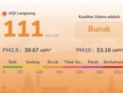 Kualitas Udara Batam Masih Buruk Jumat Pagi, AQI 111 dan PM2.5 Tembus 39,67 µg/m³