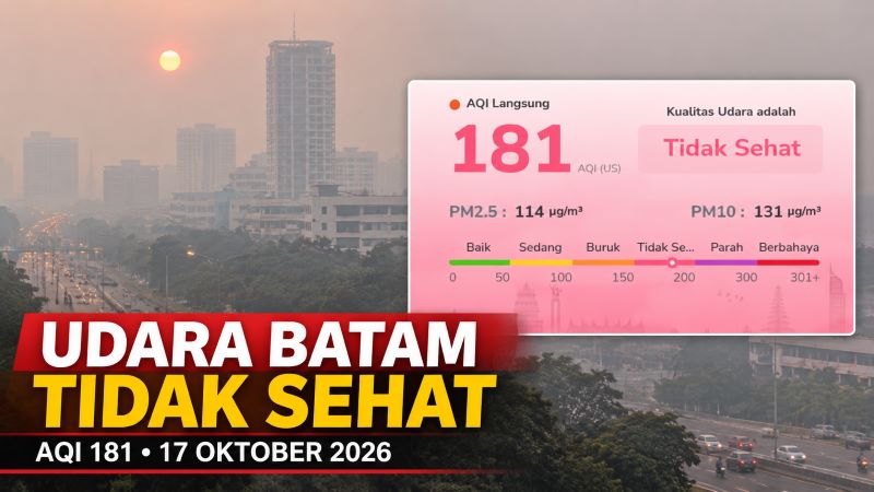 Kabut Asap Selimuti Batam, AQI Tembus 181! Warga Diminta Waspadai Polusi Udara